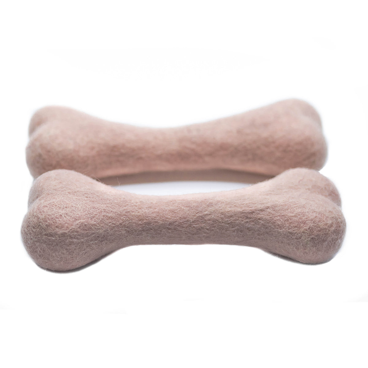 Wool Dog Bone Toy - Blush