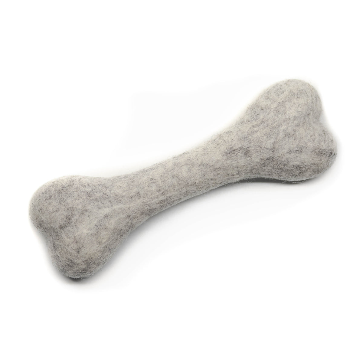 Wool Dog Bone Toy - Heather White